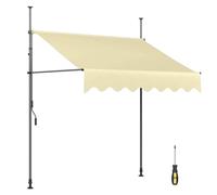 Retractable 2.5m Yellow Patio ning UV Resint Outdoor Canopy DrillFree at Perfect for Doors & Dec Weather Protect for Your Home