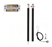 Retractable 2-in-1 Stylus Pen for Nintendo Switch 2&1, Dual Tips Aluminum Touch Pen for Switch OLED Lite & All iOS Android Touch Devices, Passive No Charge Game Stylus (Black)