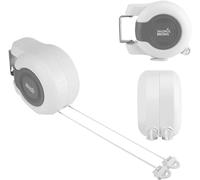 Retractable 26 Metre - Reel Clothes Lines Wall Mounted Heavy Duty - Twin Cable 2x 13m Lines of Drying Space - White Retractable Lines and Weather Resistant