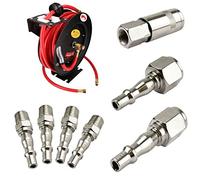 Retractable 30 Feet 3/8 Air Hose Wall Mountable Reel + Quick Release Fittings