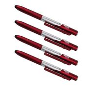 Retractable 4 in 1 Touch Screens 1.0mm Point Ball Point Pen, 4Pcs Ballpoint Pens with Styluses Tip LED Light Writing Pen Metal Styluses