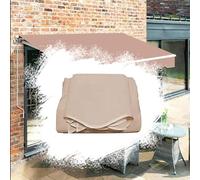 Retractable 8.2x6.6ft Patio Door & Window Canvas Canopy Cover - Durable Khaki Polyester Shade for Outdoor Protection - Perfect for Sun & Rain