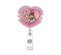 Retractable ABS Badge Holder with Metal Pocket Clip Glittering Sequins Badges Holder for Nurse Doctor Business Staff Adjustable Lanyard Clip