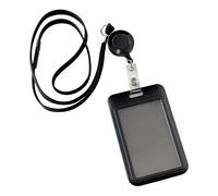 Retractable ABS Badge Holder with Sliding Card Protector Water Case & Adjustable Neck Strap for Office Commuting ABS Card Holder
