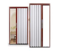 Retractable Accordion Door, Aluminum Alloy Space Saving Folding Door, No Drill Required/Easy to Clean ，for Bedroom, Bathroom, Kitchen, Office(63x80in(160x203cm))