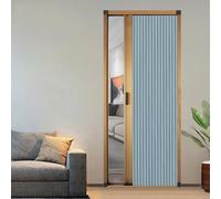Retractable Accordion Door Room Divider84in Folding Panel for Bedroom Closet Patio OfficeEasy Install Blackout in White Yellow Blue (60in x 8)