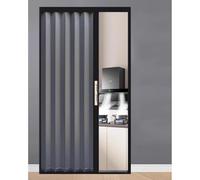 Retractable Accordion Door with Lock, Sliding Privacy Room Divider for Laundry, Bathroom, Kitchen, and Warehouse