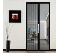 Retractable Accordion Front Screen Door Net 60x80 Multifunctional Sliding Gate Room Divider for Indoor & Outdoor Use Temporary Folding Door Solution