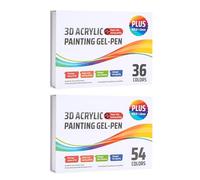 Retractable Acrylic Paint Pens - 1.0mm Fine Tip Marker Set, Water Based Ink, Fabric Wood Stone Glass Drawing, DIY Craft Art Supply, Journaling Sketching Tool For Kid Adult 36 54 Color Usage Kit