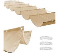 Retractable Adjustable Roll-Up UV-Resistant Waterproof Canvas for Outdoor Balcony Patio Sun Protection (Beige 1.2m x 7m)