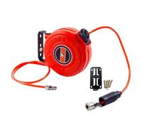 Retractable Air Hose Reel - Pneumatic Hose, Flexible Air Pipe | Swivel Bracket Mount Hose System, Durabl Enclosed Air Reel, Anti-Kink Polyurethane Tubing, Ideal for Vehicle Repair and Mechanical Tasks
