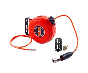Retractable Air Hose Reel - Pneumatic Hose, Flexible Air Pipe | Swivel Bracket Mount Hose System, Durabl Enclosed Air Reel, Anti-Kink Polyurethane Tubing, Ideal for Vehicle Repair and Mechanical Tasks