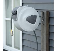 Retractable Air Hose Reel Wall Mounted Workshop Compressor Tool 1/4" Rewind DURHAND Grey L