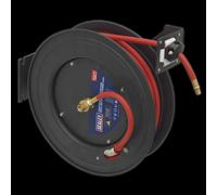 Retractable Air Hose Steel Reel 20m Ø10mm ID Rubber Hose