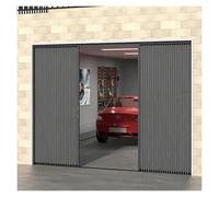 Retractable Aluminum Folding Doors - Space-Saving 70x80in Design for Bathroom, Basement, Shower, Shed -, Indoor/Outdoor Partits in Black