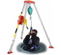 Retractable Aluminum Rescue Tripod Kit for Confined Spaces Fall Protection Includes 3 PCS & 1800LBS Winch for Wells/Subterranean Tubes