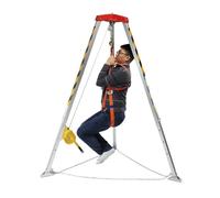 Retractable Aluminum Tripod Rescue Hoist Kit for Confined Spaces, 2600/1800/1200 lbs Load Capacity, Includes Winch/Cable/Legs, Ideal for Safety and Rescue Operations