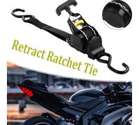 Master Lock 3238EURDAT Retractable Ratchet Tie Down Strap with S-Hooks, Black, 3m x 25mm Strap, Pack of 2