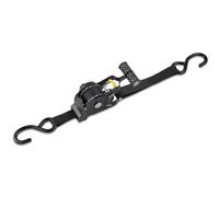 Master Lock 3238EURDAT Retractable Ratchet Tie Down Strap with S-Hooks, Black, 3m x 25mm Strap, Pack of 2