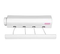 Retractable Automatic Clothesline for Clothes Drying Rack with 4 Flexible White Ropes, Compact Foldable Laundry Hanger Supplies