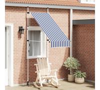 Retractable awning 100 cm Blue & White Stripes Polyester PU Coated Manual Steel