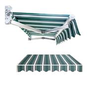 Retractable Awning 250x200cm & 400x200cm Outdoor Polyester Canopy Fabric Replacement for Windows & Doors Green (13x5ft/4x1.5m) Durable UV Protection