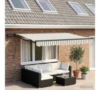 Retractable Awning 3.50x2.50m Light-Grey White 270gsm+ Polyester Aluminium LEDs