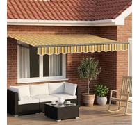 Retractable Awning 3.5x2.5m Yellow Grey Anthracite Polyester PU Coated SolarLEDs