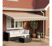vidaXL Beige and White 3 x 2.5 m Polyester with PU coating