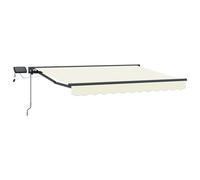 Retractable Awning 3 x 2.5m Cream Semi-Cassette with LED Polyester PU Anthracite