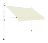 vidaXL Manual Retractable Awning 300 cm Cream UK NEW