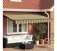 Retractable Awning 3x2.5m Green Yellow Anthracite Polyester PU Coated LEDs crank