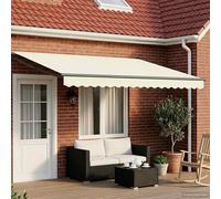Retractable Awning 4.5x3m Cream Anthracite Polyester PU Solar LEDs, Anthracite.