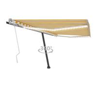 Retractable Awning 400x300cm Yellow/White Powder-Coated Aluminium Polyester