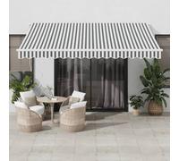 Retractable Awning 400x350 cm Anthracite & White UV Resistant & Windproof Automatic Sunshade Canopy for Patio Garden Balcony - Outdoor Shade Solution