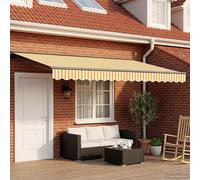 Retractable Awning 5x3m Yellow White Anthracite Polyester PU Coated Frame Motor