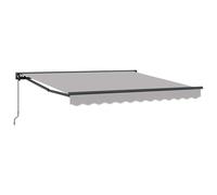 vidaXL Retractable Awning Light Grey 350 x 250 cm Aluminium and Fabric