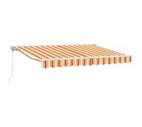 Retractable Awning Yellow Orange 300x250 cm Fabric Manual Sun Wall-Mount