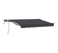 Retractable Awning Anthracite 3.5x2m Polyester PU Coating LED Semi-Cassette Pro