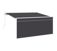 Retractable Awning Anthracite 300x200 cm Polyester Fabric Aluminium Frame Manual