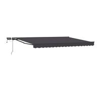 Retractable Awning Anthracite 4x3.5m Polyester PU Coating LED Semi-Cassette with