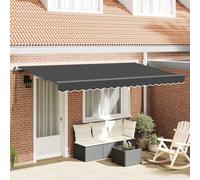 vidaXL Retractable Awning Anthracite 400 x 200 cm Fabric
