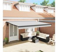 Retractable Awning Anthracite Metal 4.5x3 m UV-Resistant Remote Control Durable