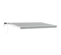 Retractable Awning Anthracite/White 4.5x3m Polyester PU Coating Manual LEDs Semi