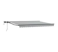 Retractable Awning Anthracite White 4x3m Polyester PU Coating Semi-Cassette LED