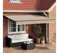 Retractable Awning Beige/Anthracite 3x2.5m Semi-Cassette LED Manual or Motorized