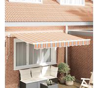 Retractable Awning Blue & Orange (White Frame) 350 x 200 cm Polyester Aluminium.