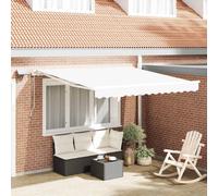 Retractable Awning Burgundy 300x250cm White Aluminium Frame LED PU Polyester
