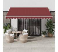 Retractable Awning Burgundy 400 x 300 cm Powder-Coated Aluminium Polyester patio