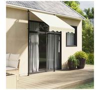 Retractable Awning Cream 150x150cm Polyester PU Coating Steel Frame Manual Crank